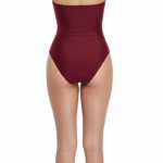 Картинка Слитный купальник halter в бордовом цвете 428-08-2 з різних сторін Фото Слитный купальник halter в бордовом цвете 428-08-2