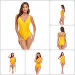 Фото Слитный купальник в ярко-жёлтом цвете 423-18-3