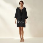 Фото Чорна пляжна туніка бавовна 146-19-3