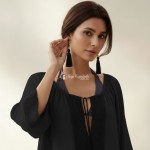 Фото Чорна пляжна туніка бавовна 146-19-3