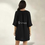 Фото Чорна пляжна туніка бавовна 146-19-3