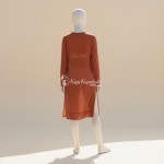 Фото Пляжна туніка-сорочка теракотова, довгий рукав, розрізи 146-111-2