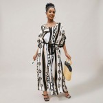 Фото Туника женская пляжная из вискозы Геометрический принт One Size 146-103