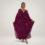 Картинка Туника женская пляжная из вискозы Леопард Фуксия One Size 405-76-1 Фото Туника женская пляжная из вискозы Леопард Фуксия One Size 405-76-1