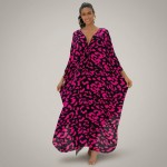 Картинка Туника женская пляжная из вискозы Леопард Фуксия One Size 405-76-1 Фото Туника женская пляжная из вискозы Леопард Фуксия One Size 405-76-1