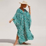 Фото Туніка жіноча пляжна з віскози Зебра Бірюзова One Size 405-76-4