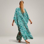 Фото Туніка жіноча пляжна з віскози Зебра Бірюзова One Size 405-76-4