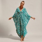 Фото Туніка жіноча пляжна з віскози Зебра Бірюзова One Size 405-76-4