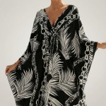 Картинка Туніка жіноча пляжна Пальми та Ланцюги Чорна One Size 405-76-5 з різних сторін Фото Туніка жіноча пляжна Пальми та Ланцюги Чорна One Size 405-76-5