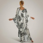 Фото Туніка жіноча пляжна з віскози Пальми та Ланцюги Молочна One Size 405-76-6-K