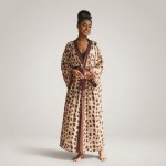 Купить Туника женская пляжная из вискозы принт Жираф Бежевая One Size 405-94 — реальное фото