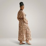 Купить Туника женская пляжная из вискозы принт Жираф Бежевая One Size 405-94 — реальное фото