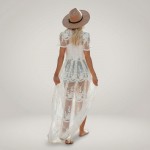 Купить Туника женская пляжная из кружева Белая One Size 405-96 — реальное фото