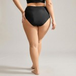 Купити Плавки купальні зі спідницею-драпіруванням чорні Plus Size 436-10-1-K — реальне фото