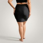 Купити Плавки купальні зі спідницею-драпіруванням чорні Plus Size 436-10-1-K — реальне фото