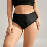 Купити Плавки купальні зі спідницею-драпіруванням чорні Plus Size 436-10-1-K — реальне фото