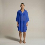 Купить Туника женская пляжная из вискозы Синяя Оверсайз One Size 405-97-2-K — реальное фото