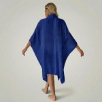 Купить Туника женская пляжная из вискозы Синяя Оверсайз One Size 405-97-2-K — реальное фото