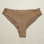 Купальник роздільний бежевий фактурний з чашкою та високою посадкою 702-07 — вигляд зблизька Купити Купальник роздільний бежевий фактурний з чашкою та високою посадкою 702-07 — реальне фото