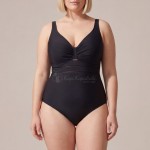 Купить Женский слитный купальник Plus Size чёрный с вырезом на спине 702-05 — реальное фото
