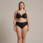 Купить Женский раздельный купальник Plus Size чёрный с высокой посадкой 702-06 — реальное фото