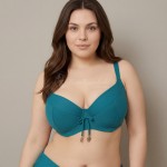 Купить Раздельный купальник Plus Size на большую грудь чашка F морская волна 703-02 — реальное фото