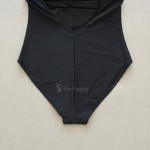 Купить Женский слитный купальник Plus Size чёрный с тёплым зебра-принтом 702-02-3 — реальное фото