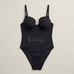 Купить Слитный купальник чёрный с двойным пуш-ап 702-08 — реальное фото