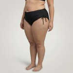 Купить Женские плавки Батал чёрные с регулируемыми завязками по бокам 703-06 — реальное фото