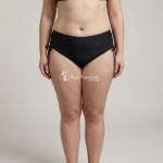 Купить Женские плавки Батал чёрные с регулируемыми завязками по бокам 703-06 — реальное фото