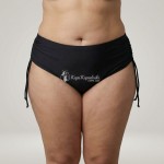 Купить Женские плавки Батал чёрные с регулируемыми завязками по бокам 703-06 — реальное фото