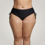 Купить Женские плавки Батал чёрные с регулируемыми завязками по бокам 703-06 — реальное фото