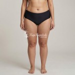 Купити Жіночі плавки великих розмірів чорні з бічними вставками 702-09 — реальне фото