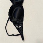 Купить Женский раздельный купальник чёрный в рубчик с двойным пуш-ап 702-03 — реальное фото