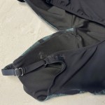 Купить Слитный купальник Plus Size с абстрактным зелёно-чёрным принтом 702-04 — реальное фото